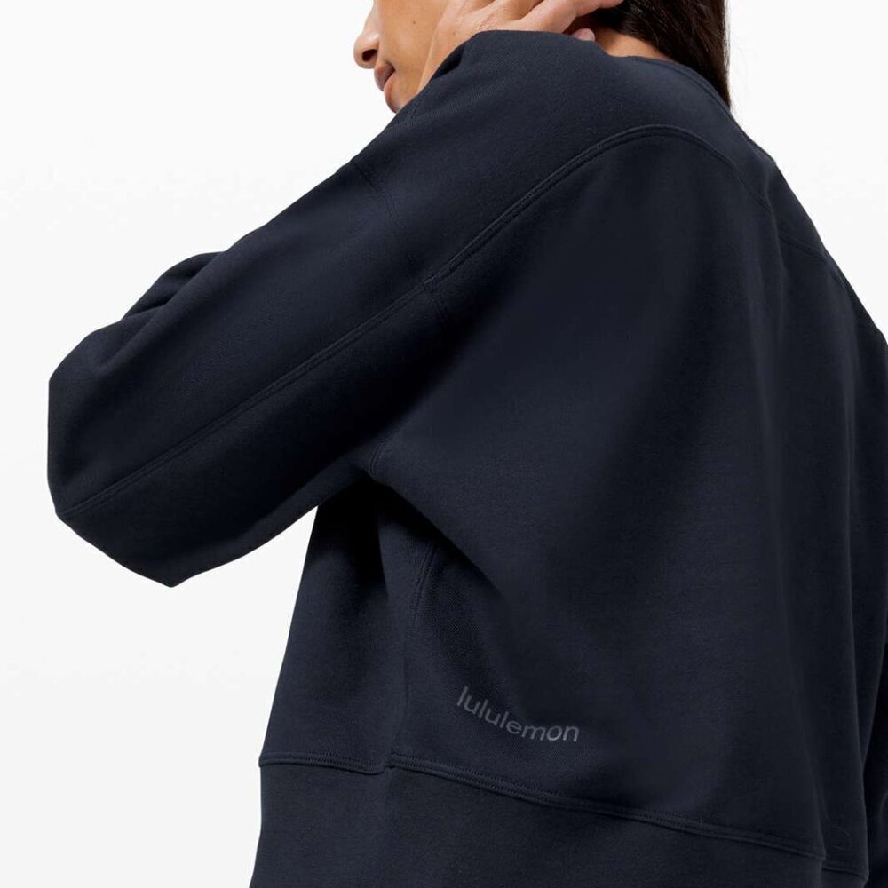 NWT Lululemon Perfectly Oversized Crop Crew True Navy Size 4 - Picture 7 of 9